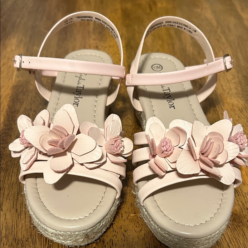 Pink Floral Kids Sandals size 13